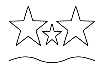 Three stars continuous line art simple design