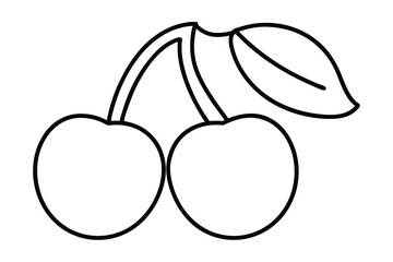 Two cherries continuous line drawing simple illustration