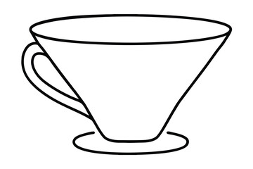 Simple line drawing coffee dripper continuous-line art