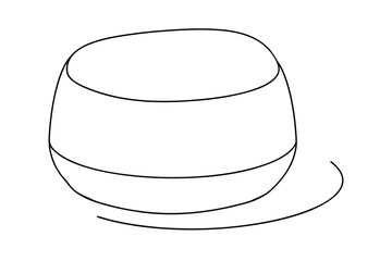 Simple line drawing of a modern bowl continuous-line art