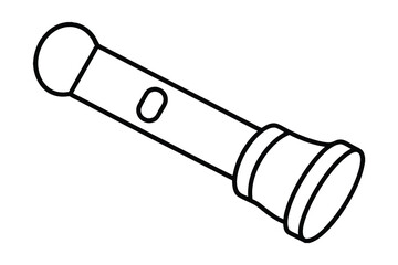 Simple line drawing of a flashlight continuous-line art