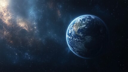 Obraz premium Earth in cosmic nebula