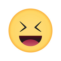 Laughing emoji with closed eyes