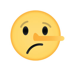 Lying emoji with long nose