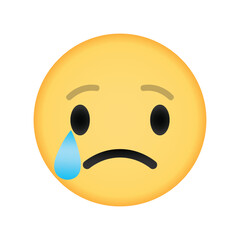 Sad emoji with single tear drop