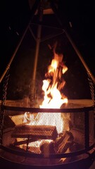 wood burning in a fireplace