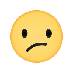 Confused emoji with slanted mouth