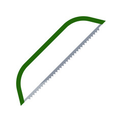 Bow saw pruning garden tool in flat design vector