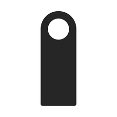 Door hanger as a blank template in black vector silhouette