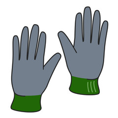Pair of garden gloves for gardening protective equipment in flat design vector icon