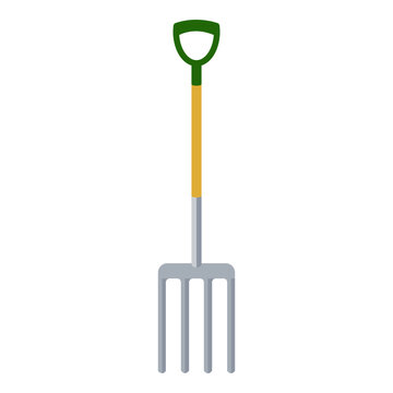 garden fork green handle yellow shaft clip art preview
