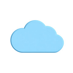 A light blue cloud icon with a soft edge on a black background in a simple graphic design style on transparent background