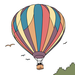 Fototapeta premium Colorful Hot Air Balloon Floating 