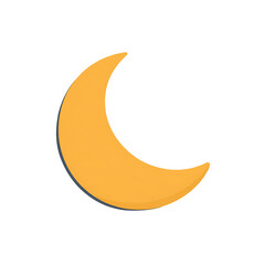 Ubatuba/sp - brasil a crescent moon illustration with a yellow color scheme against a black background illustration on transparent background