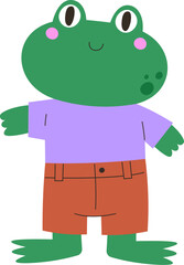 Cheerful Frog in Casual Outfit