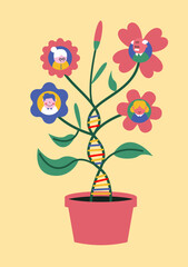 vector illustration of a DNA tree