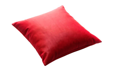 Red Square Pillow Studio Lighting Product Shot A I G E N E R A T E D - P N G isolated on a transparent background