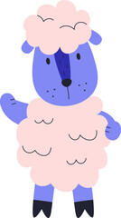 Playful Sheep Cartoon Character