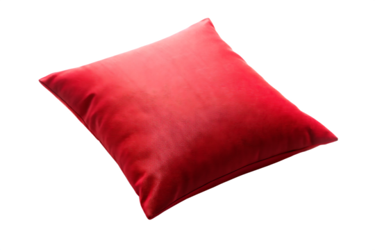 Red Square Pillow Studio Lighting Product Shot A I G E N E R A T E D - P N G isolated on a transparent background