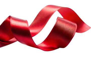 Swirling Satin Red Ribbon Studio Photography A I G E N E R A T E D - P N G isolated on a transparent background