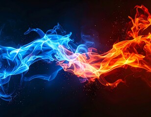 Obraz premium Abstract fire and ice clash (2)