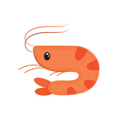 Cartoon Shrimp Icon Vector Design. 