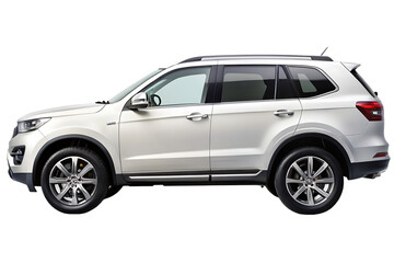 White S U V Side View Studio Lighting Sharp Focus A I G E N E R A T E D - P N G isolated on a transparent background