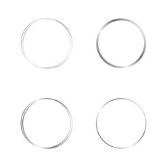 Silver Circle Frames Set Vector Design.