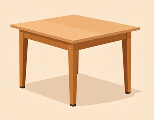 Simple Light Brown Wooden Pixel Art Table