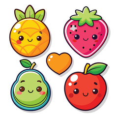 Fototapeta premium Cute fruit characters