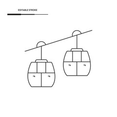 Ski Lift Icon Vector Design.