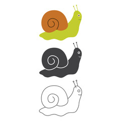 Snail Icon Set Vector Design.