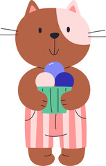 Cat Holding Ice Cream Cone