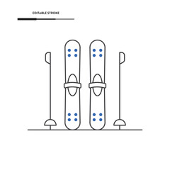 Snow Skiing Equipment Icon Vector Design.