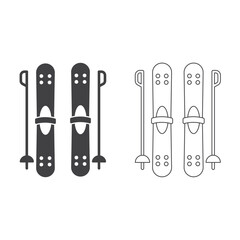 Snow Skiing Equipment Icon Vector Design.