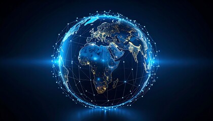 Obraz premium Illuminated globe with network connections