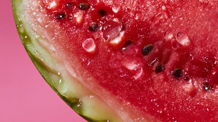 Juicy watermelon slice dripping with summer sweetness