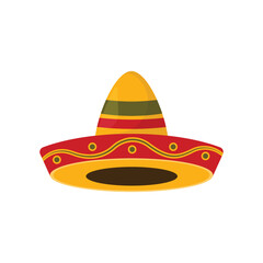 Sombrero Hat Or Mexican Hat Icon Vector Design.