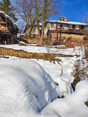 Winter view of village of Bozhentsi, Bulgaria