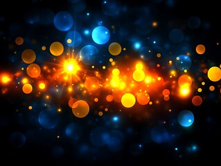Abstract Sparkling Particle Background with Circular Bokeh Elements