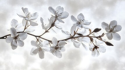 Delicate spring blossoms against a soft, diffused light.