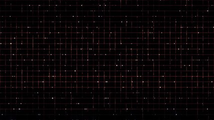 Abstract animated grid background with small squares moving horizontally and subtle distortions in the grid lines. Glitch and glow effects on top of it. Overlay. Continuous loop. Screensaver. - Powered by Adobe