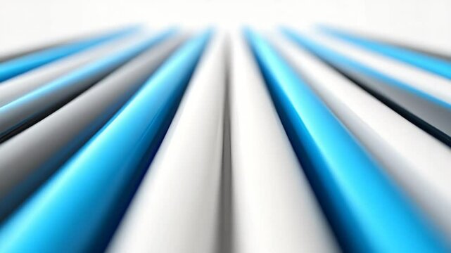 Abstract parallel pipes in blue white and gray colors moving background video loop