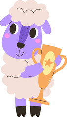 Sheep Holding Trophy