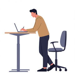 Productivity Theme Vector – Man Side Pose in Clean Space