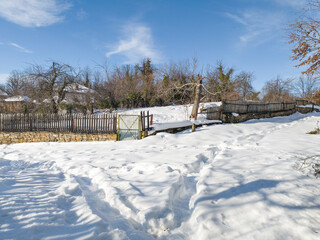 Winter view of village of Bozhentsi, Bulgaria