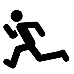 Running Man Icon, Black Silhouette Vector Illustration