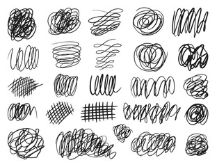 Set of ink black brush strokes spots dots isolated on white background. Black hand drawn inky lines and spots. Graphic decoration elements for your design	
