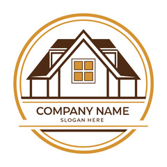House-shaped logo with company name and slogan space