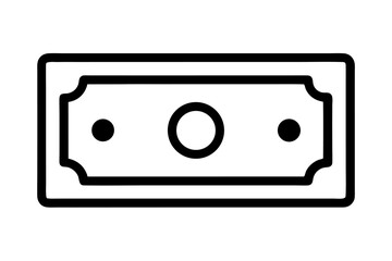 Obraz premium Black Line Art Minimalist Banknote Icon money cash